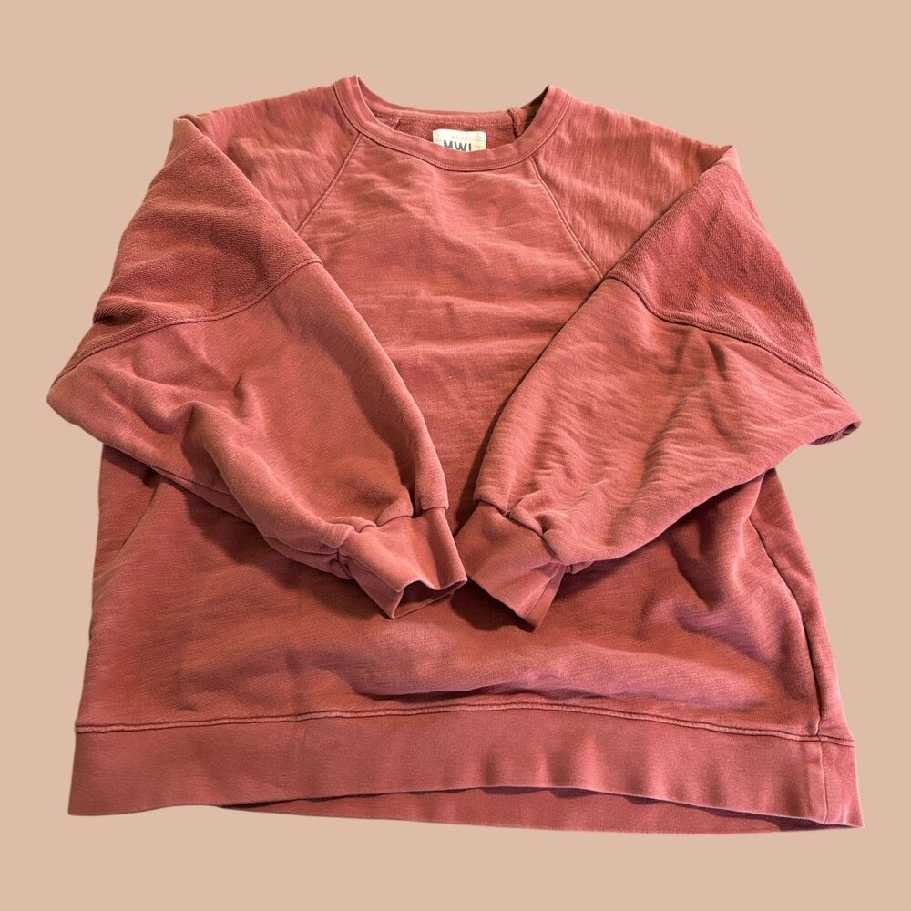 Madewell MWL Sweatshirt Womens M Terracotta Orange Crew Neck Pullover